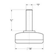 drawing of 1-3/8 inch Non-Swivel Heavy Duty Hank adjustable Glide