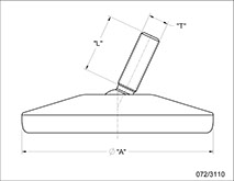 drawing of Swivel Low Profile Adjustable Glide