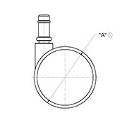 drawing of Unhooded Twin Wheel Caster 